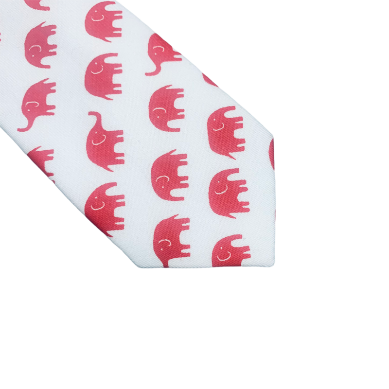 Bílo - červená kravata Slon 