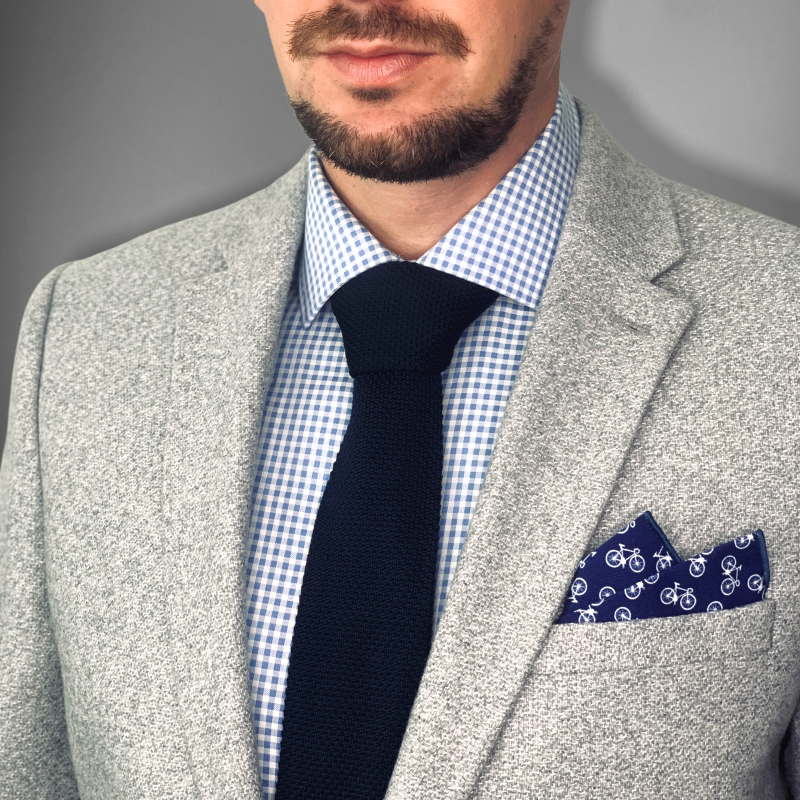 Modro - bílý kapesník do saka Silniční kolo 