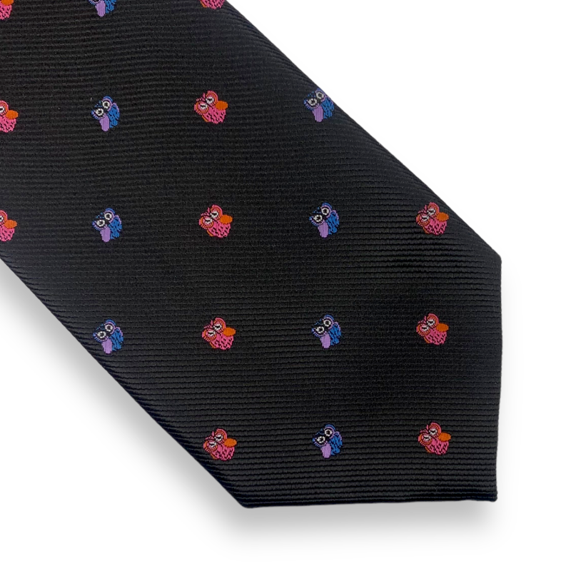 Černá kravata Sova 