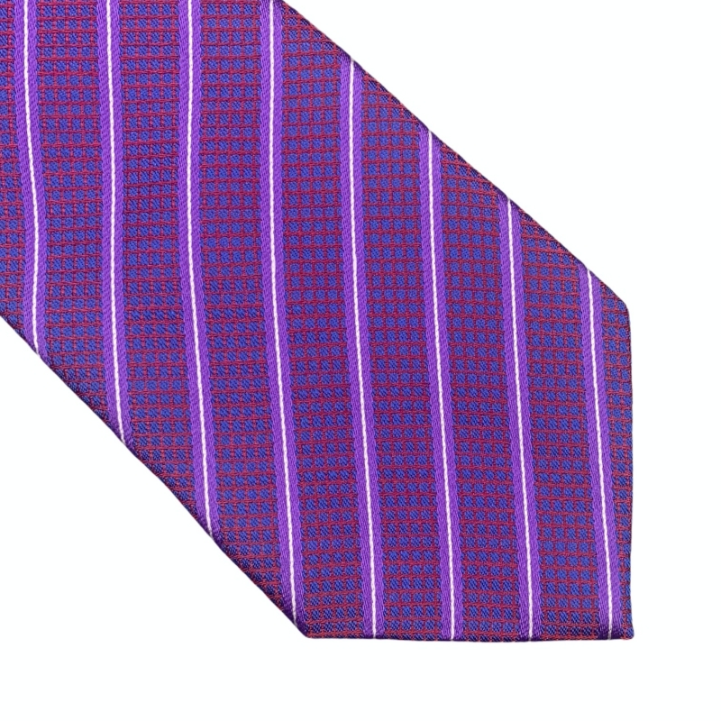 Modro - fialová kravata Lines 