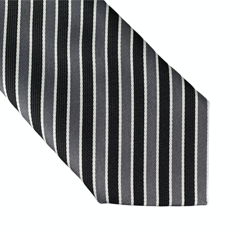Šedo - černá kravata Pruhy 