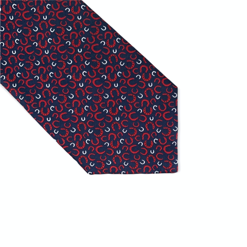 Modro - červená kravata Podkova 