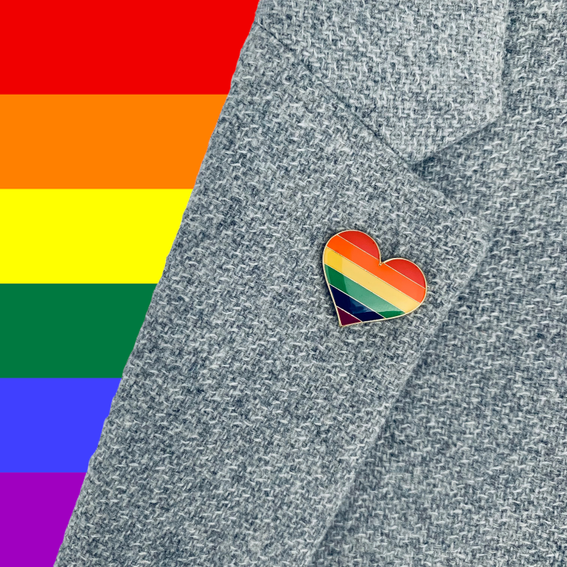 Zlatá brož Srdce LGBT