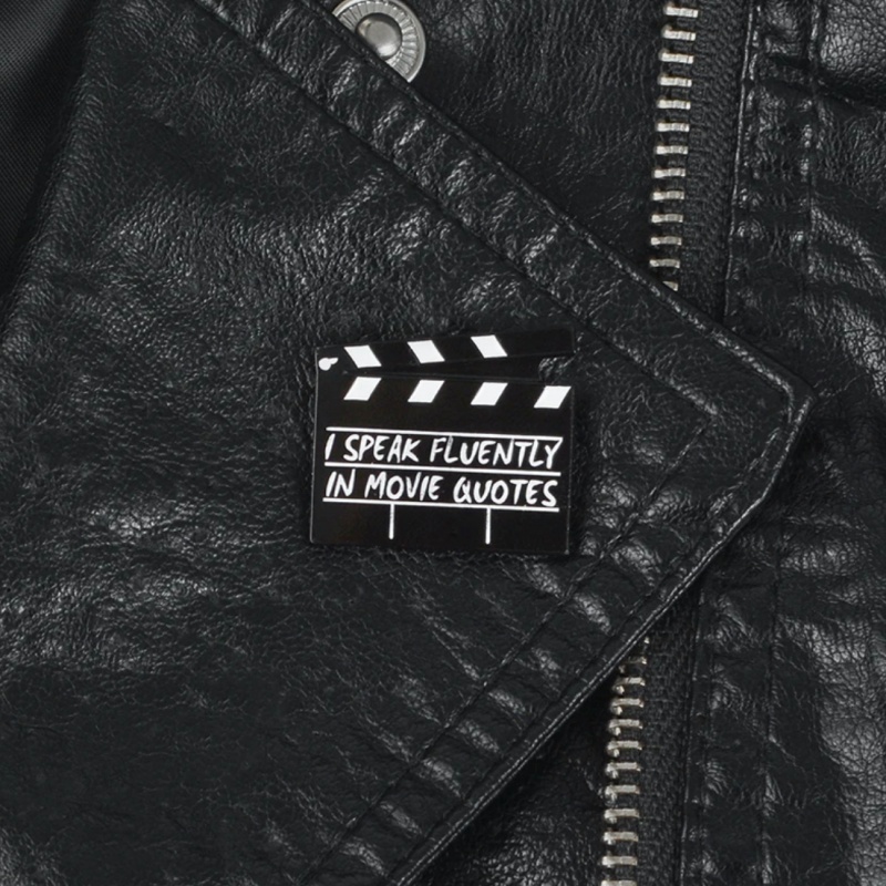 Černá brož Filmová klapka 