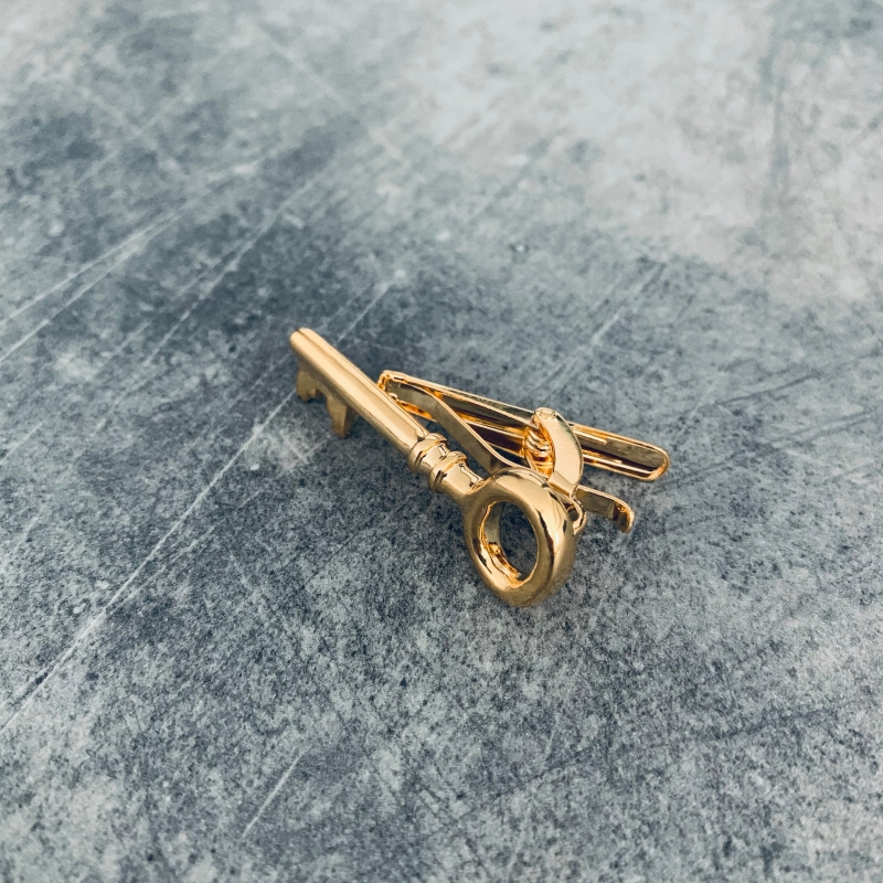 Spona na kravatu Klíč zlatý 