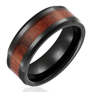 Černý prsten Black Wood vel. 7