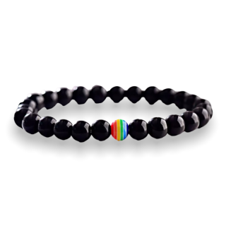 Černý lávový náramek LGBT