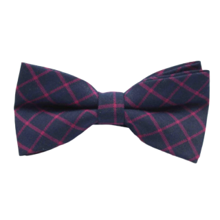 Modro - červený kostkovaný motýlek Cotton 
