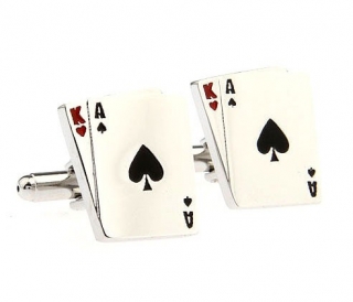 Manžetové knoflíčky Karty Poker AK 