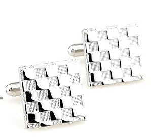 Manžetové knoflíčky Fashion Šachovnice 3D