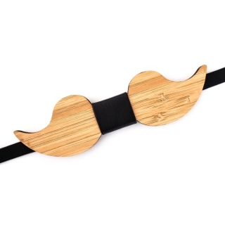 Dřevěný pánský motýlek Knír Leather