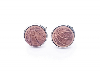 Dřevěné manžetové knoflíčky Basketbalový míč I. 