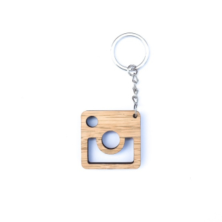 Dřevěná klíčenka Fotoaparát Instagram
