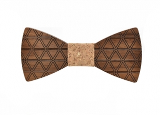 Dřevěný pánský motýlek Triangle Korek 