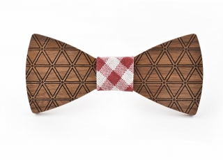 Dřevěný pánský motýlek Triangle Kostky 