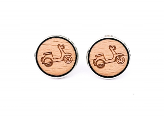 Dřevěné manžetové knoflíčky Motocykl - skútr
