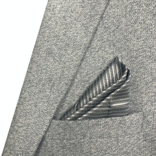 Stříbrno - černý kapesník Stripe