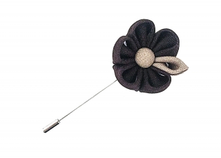 Hnědo - béžová brož Flower Arrow