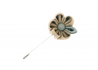 Béžovo - šedá brož Flower Arrow
