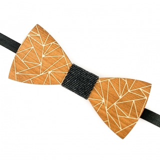 Dřevěný pánský motýlek Origami I.  denim