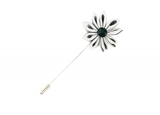 Stříbrná brož Flower Black