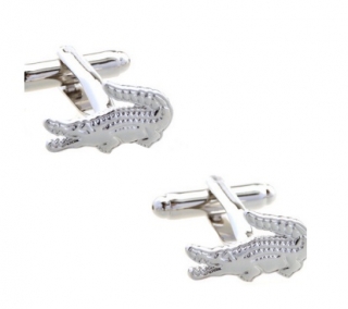 Manžetové knoflíčky Krokodýl stříbrný