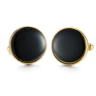 Manžetové knoflíčky Fashion Black dot - zlatá 