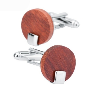 Manžetové knoflíčky Wood round clip