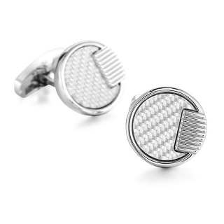 Manžetové knoflíčky Carbon silver
