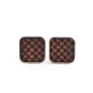 Manžetové knoflíčky Wood Šachovnice