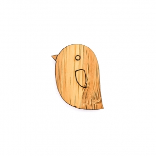Dřevěná brož Ptáček 