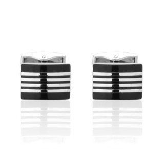 Manžetové knoflíčky Black 4 stripes 