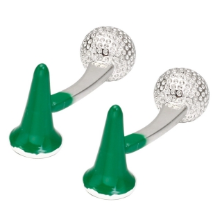 Manžetové knoflíčky Golfová týčka + míčky 