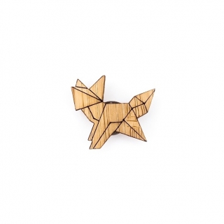 Dřevěná brož Liška origami I. 
