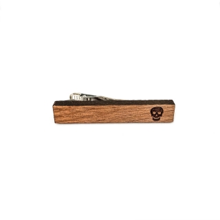 Dřevěná spona na kravatu Wood Lebka 