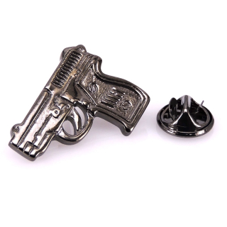 Brož Pistole 9 MM šedá 