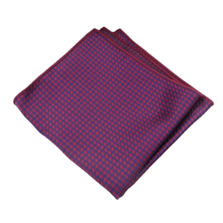 Červeno - modrý kapesník do saka Houndstooth