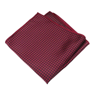 Červeno - černý kapesník do saka Houndstooth