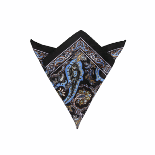 Černý kapesník do saka Paisley