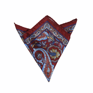 Vínový kapesník do saka Paisley