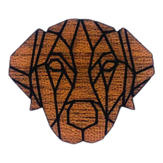 Dřevěná brož Labrador origami 