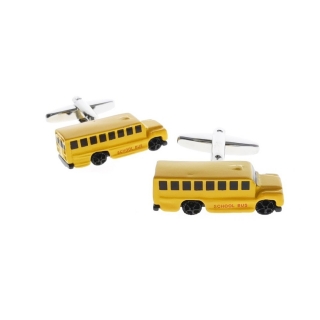Manžetové knoflíčky Školní žlutý autobus 