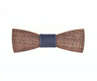 Dřevěný pánský motýlek Floral leather 