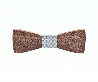 Dřevěný pánský motýlek Floral plaid 