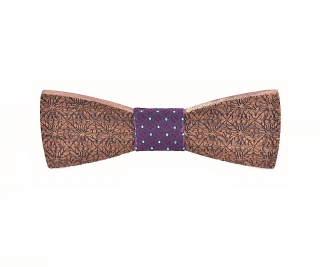 Dřevěný pánský motýlek Floral purple 