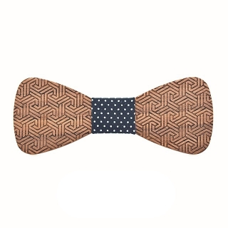 Dřevěný pánský motýlek Geo dots 