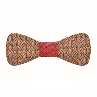 Dřevěný pánský motýlek Geo plaid