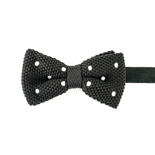 Černý pánský motýlek Knit Dot