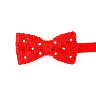 Červený pánský motýlek Knit Dot