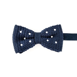Modrý pánský motýlek Knit Dot